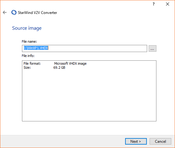 StarWind V2V Converter - Source image